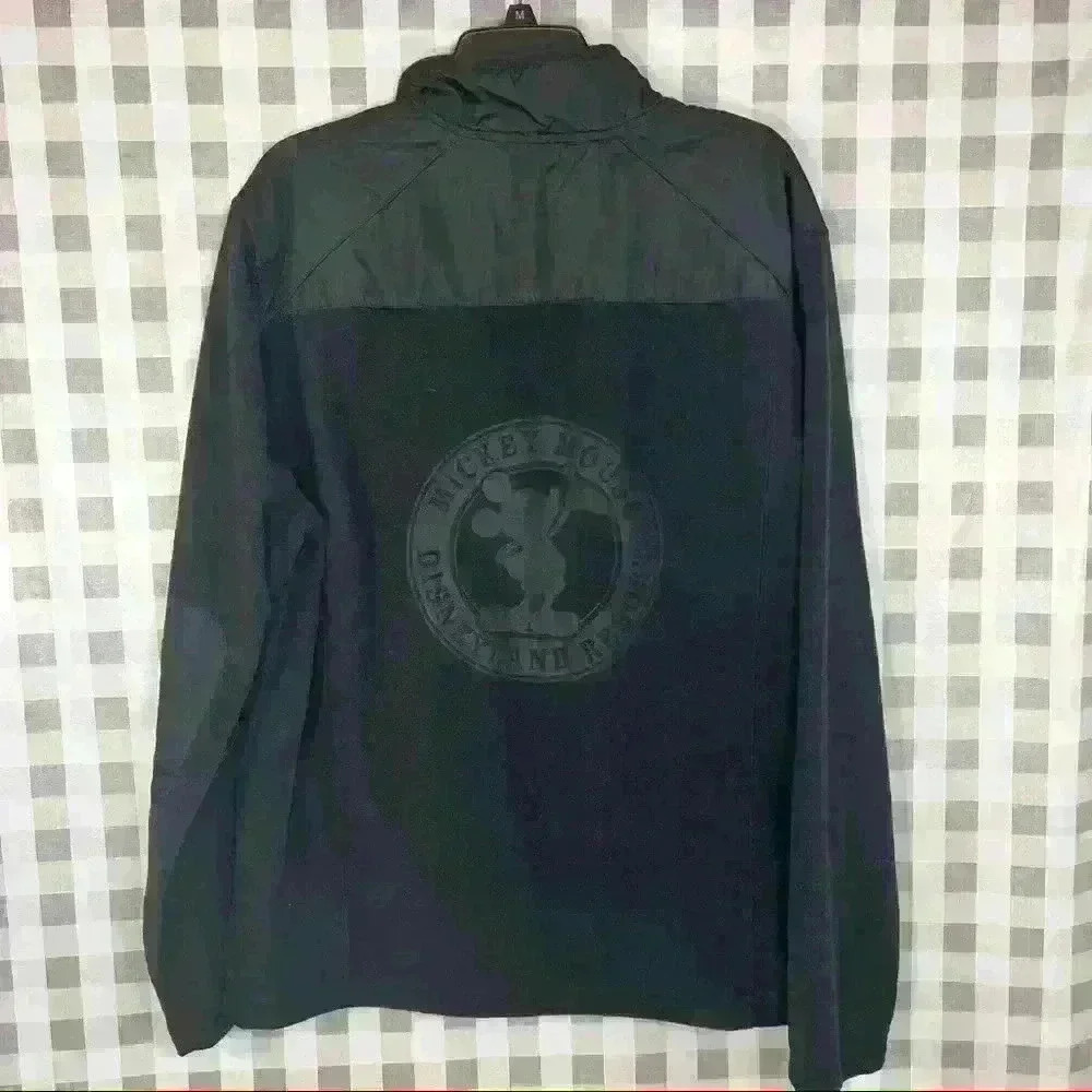 Disney Park DisneyLand Resort 1955 Mickey Mouse Fleece Jacket Black Unisex Sz L - Picture 2 of 10